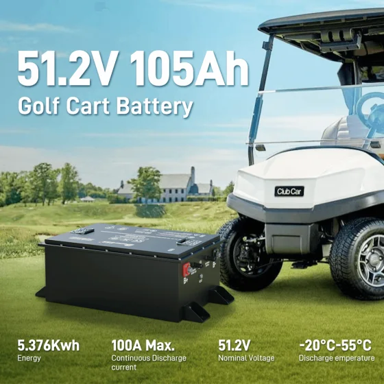 BetterESS 48V 105AH Lithium Golf Cart Battery, 100A BMS